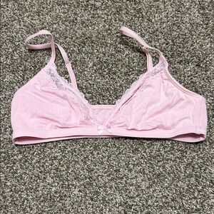 Auden Pink Lace-Trim Wireless Bralette